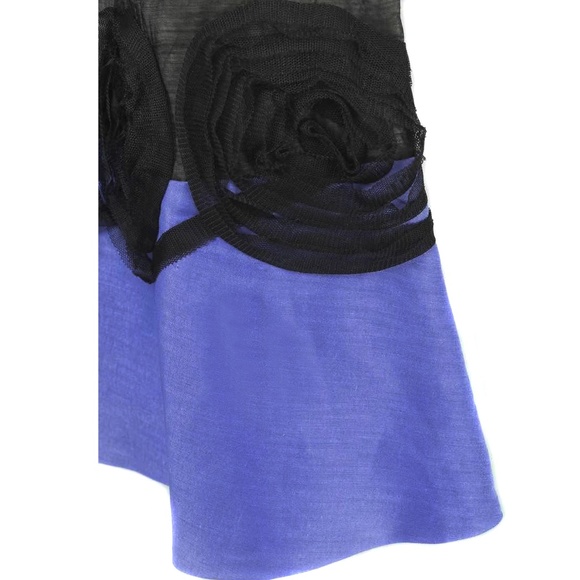 ZOZO Black Overlay Purple Accent  Gored A-Line Skirt NWT Size Women's 10 - Picture 4 of 4